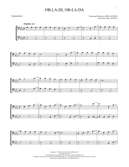 page one of Ob-La-Di, Ob-La-Da (Trombone Duet)