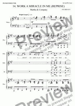 page one of WORK A MIRACLE IN ME REPRISE