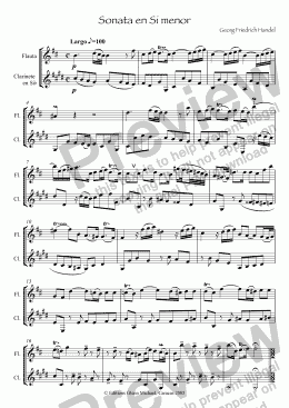 page one of Sonata en Si menor for Flute & Clarinet