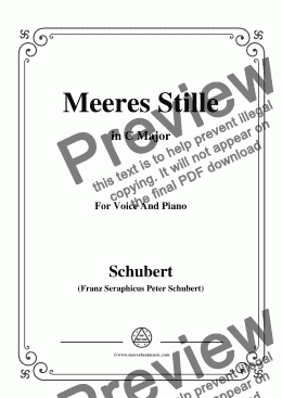 page one of Schubert-Meeres Stille,Op.3 No.2,in C Major,for Voice&Piano