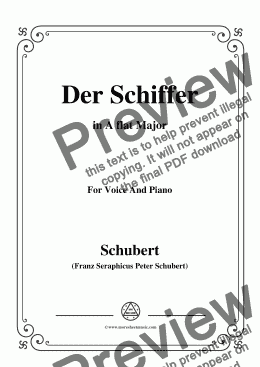 page one of Schubert-Der Schiffer,Op.21 No.2,in A flat Major,for Voice&Piano