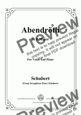 page one of Schubert-Abendröth,in B Major,for Voice&Piano
