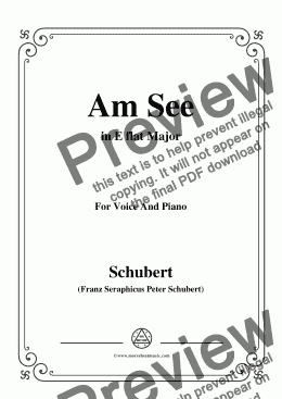 page one of Schubert-Am See,in E flat Major,for Voice&Piano