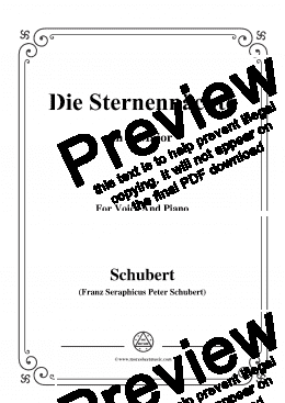 page one of Schubert-Die Sternennächte,Op.165 No.2,in A Major,for Voice&Piano