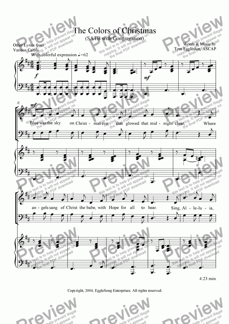 page one of The Colors of Christmas (SATB) Revised