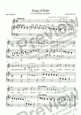 page one of Songs of Ruth