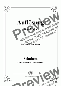 page one of Schubert-Auflösung,in G Major,for Voice&Piano