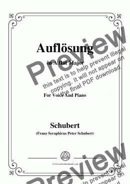 page one of Schubert-Auflösung,in A flat Major,for Voice&Piano