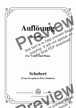page one of Schubert-Auflösung,in A Major,for Voice&Piano