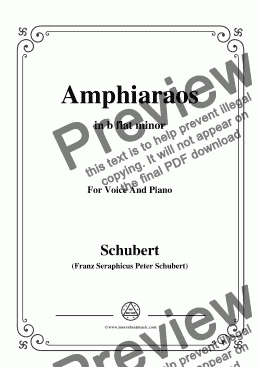 page one of Schubert-Amphiaraos,in b flat minor,D.166,for Voice&Piano