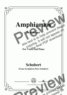 page one of Schubert-Amphiaraos,in d minor,D.166,for Voice&Piano