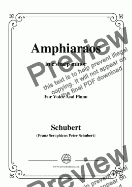 page one of Schubert-Amphiaraos,in c sharp minor,D.166,for Voice&Piano