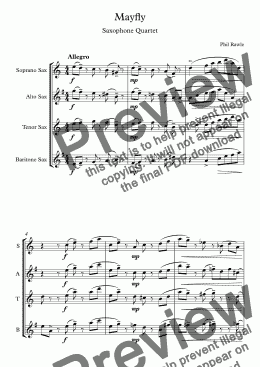 page one of Mayfly - Saxophone Quartet (SATB)