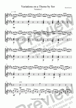 page one of Variations on a Theme by Sor (Violin and Guitar) - Var. 2