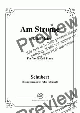 page one of Schubert-Am Strome,Op.8 No.4,in E flat Major,for Voice&Piano