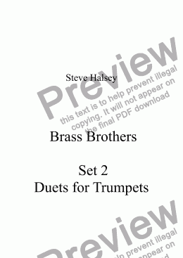 page one of Brass Brothers Set 2 Duets for Trumpets