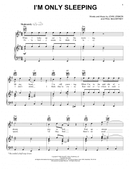 page one of I'm Only Sleeping (Piano, Vocal & Guitar Chords (Right-Hand Melody))