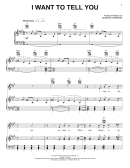 page one of I Want To Tell You (Piano, Vocal & Guitar Chords (Right-Hand Melody))