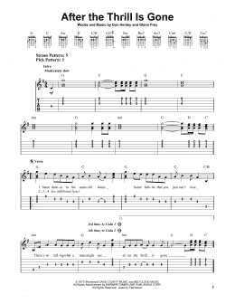page one of After The Thrill Is Gone (Easy Guitar Tab)