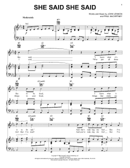 page one of She Said She Said (Piano, Vocal & Guitar Chords (Right-Hand Melody))