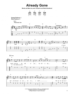 page one of Already Gone (Easy Guitar Tab)