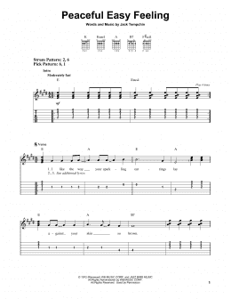 page one of Peaceful Easy Feeling (Easy Guitar Tab)