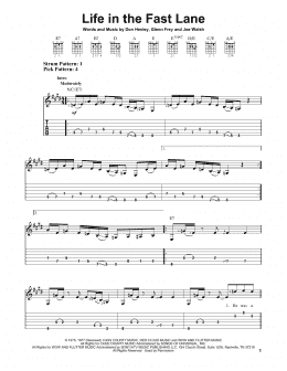 page one of Life In The Fast Lane (Easy Guitar Tab)