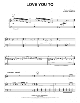 page one of Love You To (Piano, Vocal & Guitar Chords (Right-Hand Melody))