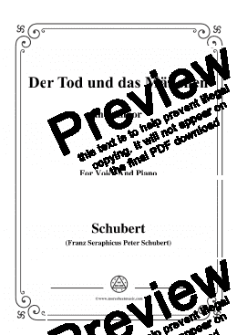 page one of Schubert-Der Tod und das Mädchen,Op.7 No.3,in d minor,for Voice&Piano