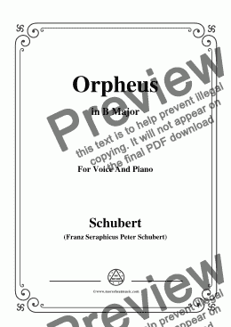 page one of Schubert-Orpheus(Song of Orpheus as he entered Hell),D.474,in B Major,for Voice&Pno