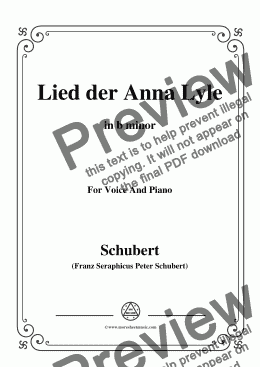 page one of Schubert-Lied der Anna Lyle,Op.85 No.1,in b minor,for Voice&Piano