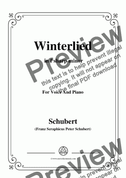 page one of Schubert-Winterlied,in f sharp minor,for Voice&Piano