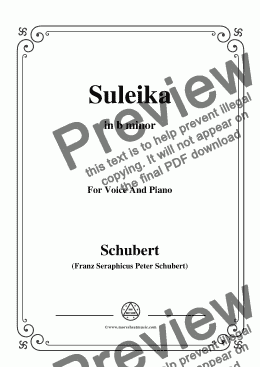 page one of Schubert-Suleika(Suleika I),Op.14 No.1,in b minor,for Voice&Piano