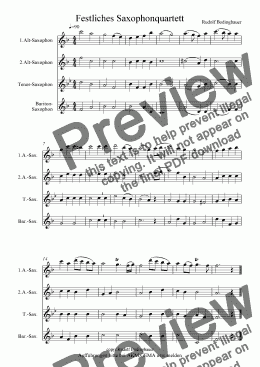 page one of Festliches Saxophonquartett