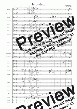 page one of Jerusalem (Wind Band)