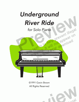 page one of Underground River Ride for Solo Piano