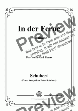 page one of Schubert-In der Ferne,in d minor,for Voice&Piano
