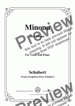 page one of Schubert-Minona,in c minor,for Voice&Piano