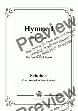 page one of Schubert-Hymne(Hymn I),D.659,in g minor,for Voice&Piano