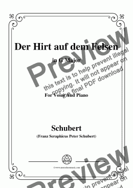 page one of Schubert-Der Hirt auf dem Felsen,Op.129,in G Major,for Voice&Piano
