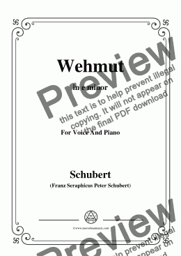 page one of Schubert-Wehmut,Op.22 No.2,in e minor,for Voice&Piano