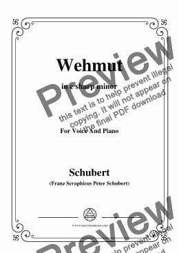 page one of Schubert-Wehmut,Op.22 No.2,in c sharp minor,for Voice&Piano