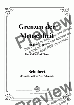 page one of Schubert-Grenzen der Menschheit,in F Major,for Voice&Piano