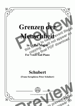 page one of Schubert-Grenzen der Menschheit,in D flat Major,for Voice&Piano