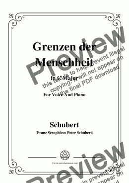 page one of Schubert-Grenzen der Menschheit,in C Major,for Voice&Piano