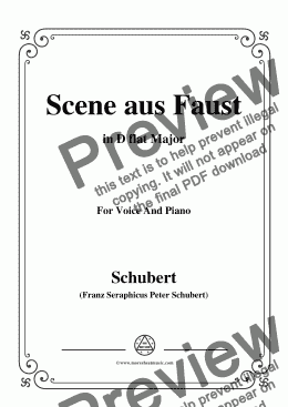 page one of Schubert-Scene aus Faust,in D flat Major,for Voice&Piano