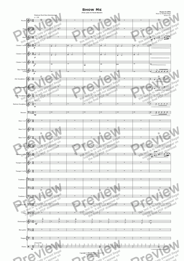 page one of Show Me  (The Love In Your Heart) - Concert Band