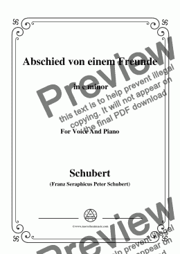 page one of Schubert-Abschied von einem Freunde,in c minor,for Voice&Piano