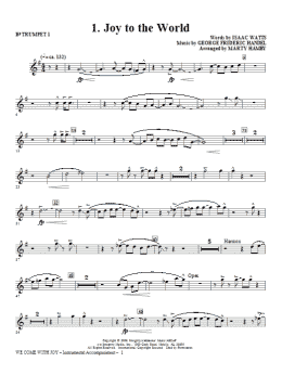 page one of We Come With Joy Orchestration - Trumpet 1 (Choir Instrumental Pak)