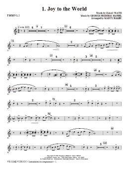 page one of We Come With Joy Orchestration - Horn 1 & 2 (Choir Instrumental Pak)